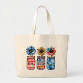 Zonnebloem 4 juli | God zegene Amerika Grote Tote Bag (Voorkant)