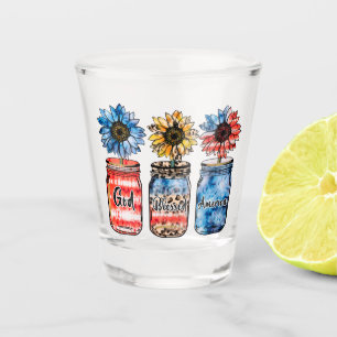 Zonnebloem 4 juli God zegene Amerika Shot Glas