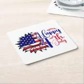 Zonnebloem 4 juli kartonnen onderzetters (Schuin)