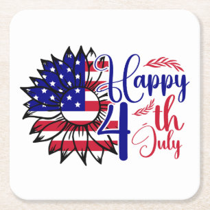 Zonnebloem 4 juli kartonnen onderzetters