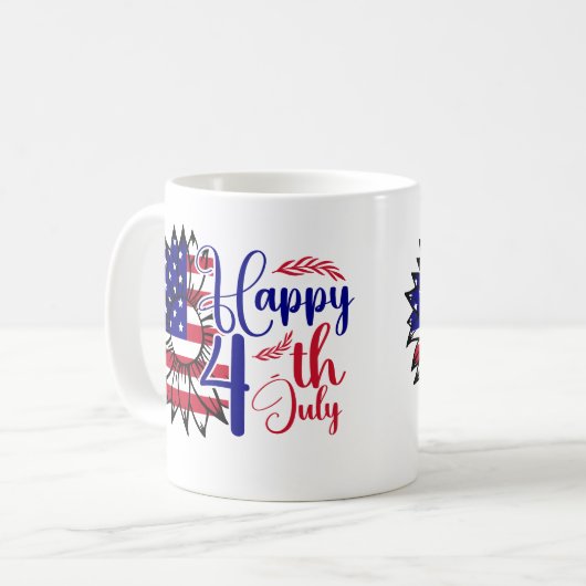 Zonnebloem 4 juli koffiemok (Voorkant links)