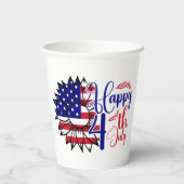 Zonnebloem 4 juli papieren bekers (Achterkant)