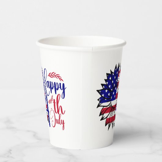 Zonnebloem 4 juli papieren bekers (Rechts)