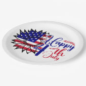 Zonnebloem 4 juli papieren bordje (Gekanteld)