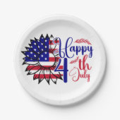 Zonnebloem 4 juli papieren bordje (Voorkant)