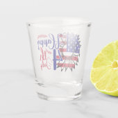Zonnebloem 4 juli shot glas (Achterkant)