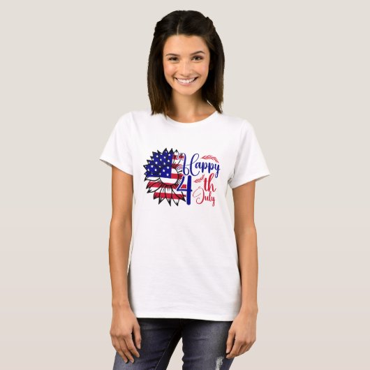 Zonnebloem 4 juli t-shirt (Voorkant volledig)