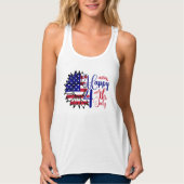 Zonnebloem 4 juli tanktop (Voorkant)
