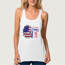 Zonnebloem 4 juli tanktop