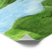 Zonnebloem 4 Waterverf Kunstwerk afdrukken Poster (Hoek)