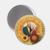 Zonnebloem 50e Golden Wedding Jubileum Magneet (Voorkant / Achterkant)