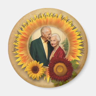 Zonnebloem 50e Golden Wedding Jubileum Magneet