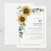 Zonnebloem 50e verjaardag Eucalyptus Simple Kaart (Voorkant / Achterkant)