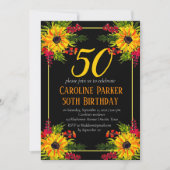 Zonnebloem 50e verjaardag Geel Bloemen Volwassene Kaart (Voorkant)