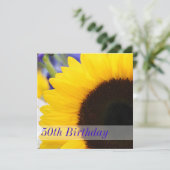Zonnebloem 50th Birthday Party Invitations Kaart (Staand voorkant)