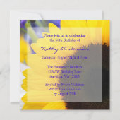 Zonnebloem 50th Birthday Party Invitations Kaart (Achterkant)