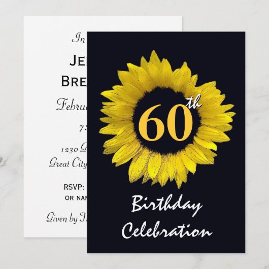 Zonnebloem 60 jaar Gele Zonnebloem Dag Partij Kaart (Voorkant / Achterkant)