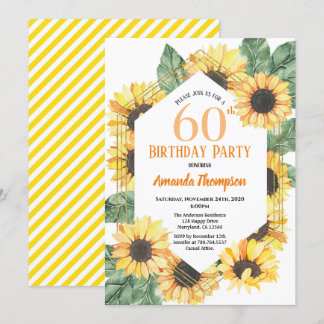 Zonnebloem 60ste verjaardag feest vrouwen kaart