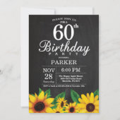 Zonnebloem 60th Birthday Invitation Kaart (Voorkant)