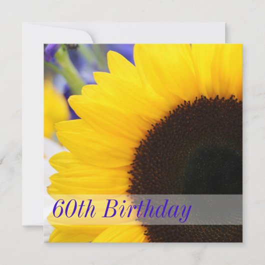 Zonnebloem 60th Birthday Party Invitations Kaart (Voorkant)