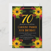 Zonnebloem 70e verjaardag Geel Bloemen Volwassene Kaart (Voorkant)