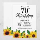 Zonnebloem 70e verjaardag uitnodiging (Voorkant / Achterkant)