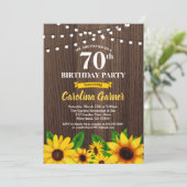Zonnebloem 70e verjaardag uitnodiging. Alle leefti Kaart (Staand voorkant)