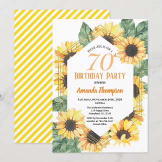 Zonnebloem 70ste verjaardag feest vrouwen kaart
