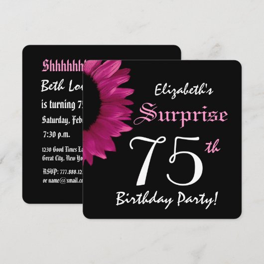 Zonnebloem 75e verjaardag Zonnebloem A10c Kaart (Voorkant / Achterkant)