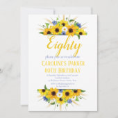 Zonnebloem 80e verjaardag Geel Bloemen Volwassene Kaart (Voorkant)