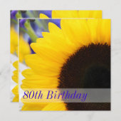 Zonnebloem 80th Birthday Party Kaart (Voorkant / Achterkant)