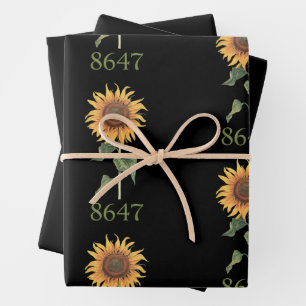 Zonnebloem 8647 86 47 Subtiele anti-Trump bloem Bo Inpakpapier Vel