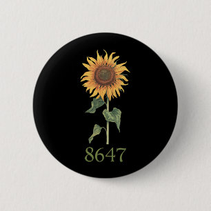Zonnebloem 8647 86 47 Subtiele Anti Trump Bloem Bo Ronde Button 5,7 Cm