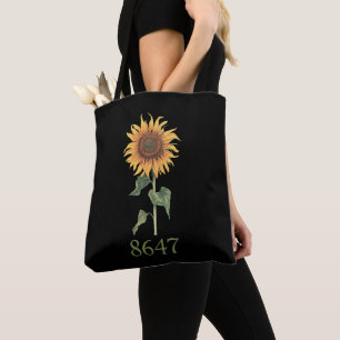 Zonnebloem 8647 86 47 Subtiele anti-Trump bloem Bo Tote Bag