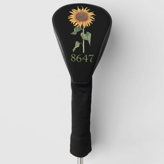 Zonnebloem 8647 86 47 Subtiele Anti Trump Bloemen  Golfheadcover (Voorkant)
