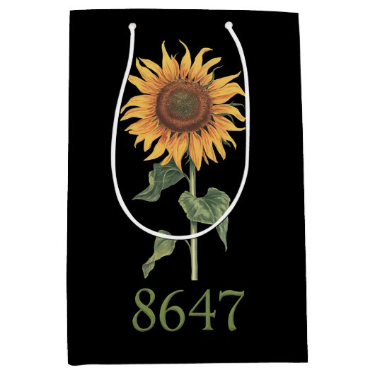 Zonnebloem 8647 86 47 Subtiele Anti Trump Bloemen  Medium Cadeauzakje (Voorkant)