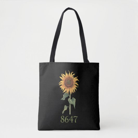 Zonnebloem 8647 86 47 Subtiele Anti Trump Bloemen  Tote Bag (Voorkant)