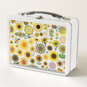 Zonnebloem 90s Aesthetisch Metaal Lunchbox