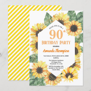 Zonnebloem 90ste verjaardag feest vrouwen kaart