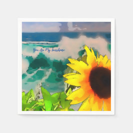 Zonnebloem aan het strand.. je bent mijn zonneschi servet