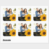 Zonnebloem, aangepast etiket met de naam van het p (Vel)