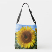 Zonnebloem Aangepast helemaal boven afdruk Crossbody Tas (Achterkant)