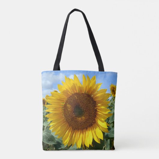 Zonnebloem Aangepast over de Canvas tas van de Dru (Achterkant)