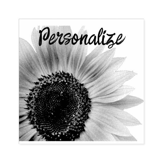 Zonnebloem Aangepast Rubberstempel (Afrduk)