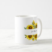 Zonnebloem Aangepast Voeg je eigen naam Vrouwen to Koffiemok (Voorkant rechts)