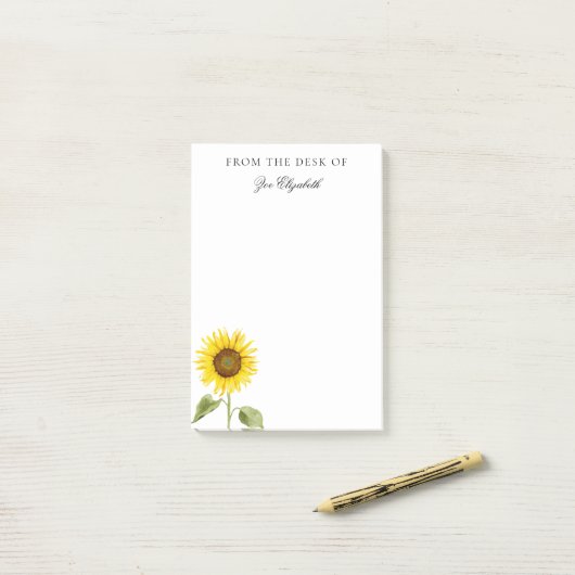 Zonnebloem Aangepast Voeg je eigen naam Vrouwen to Post-it® Notes (Op bureau)