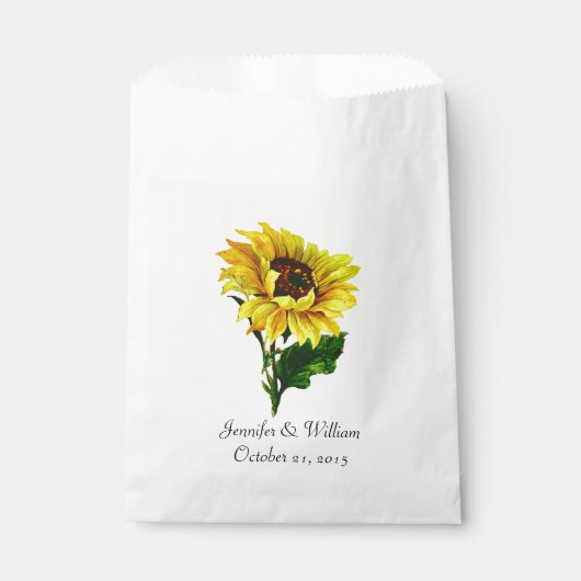  zonnebloem Aangepaste bruiloft Favor Bag Bedankzakje (Voorkant)