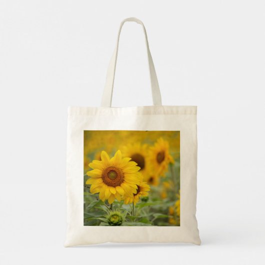 Zonnebloem Aangepaste Canvas tassen (Achterkant)