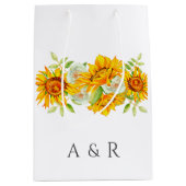 Zonnebloem Aangepaste monogram Middelgrote Gift Ba Medium Cadeauzakje (Voorkant)
