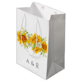 Zonnebloem Aangepaste monogram Middelgrote Gift Ba Medium Cadeauzakje (Voorkant Gekanteld)